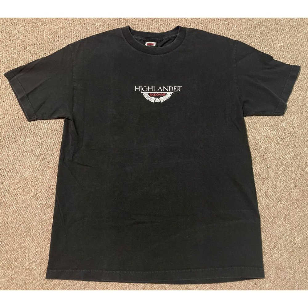 Vintage 2000 Large Highlander End Game Double Sided Promo Graphic T-Shirt